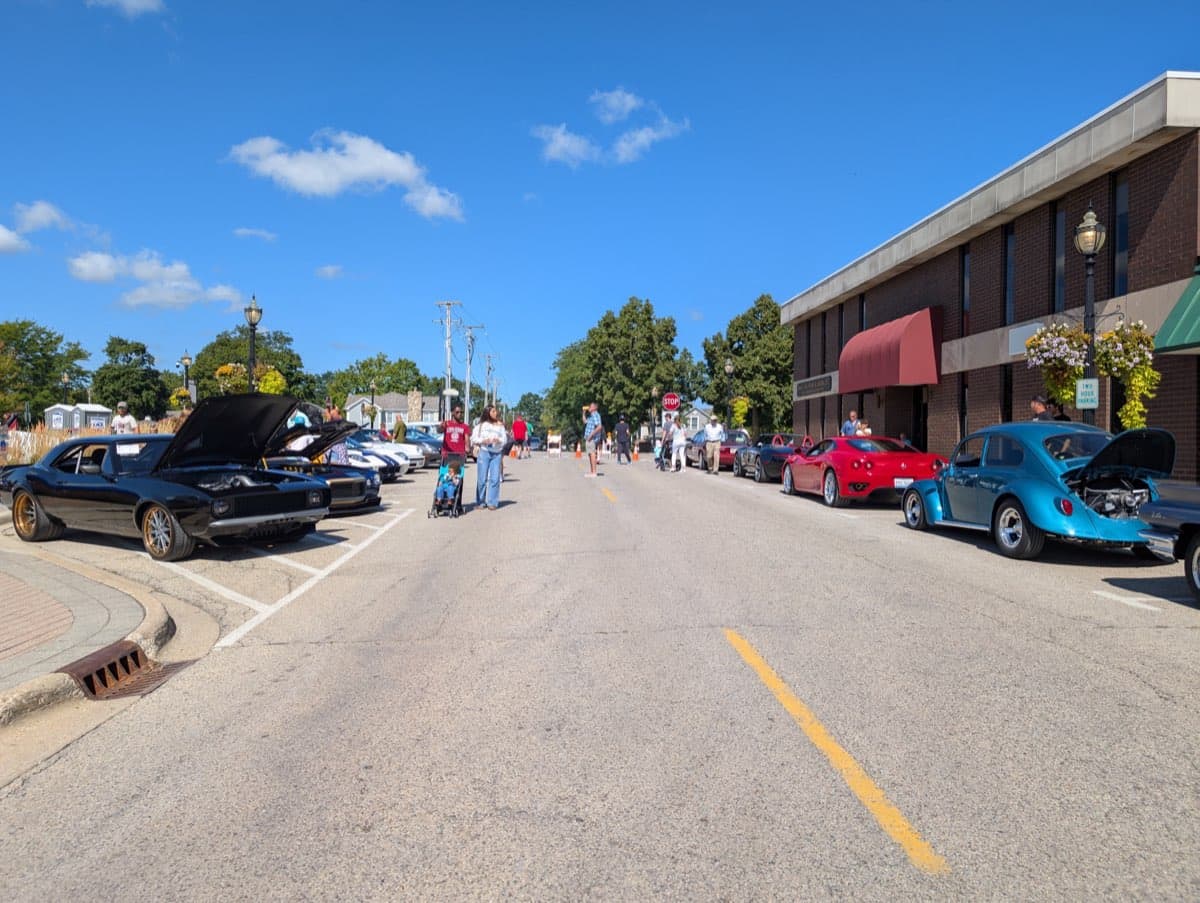Street view of car show